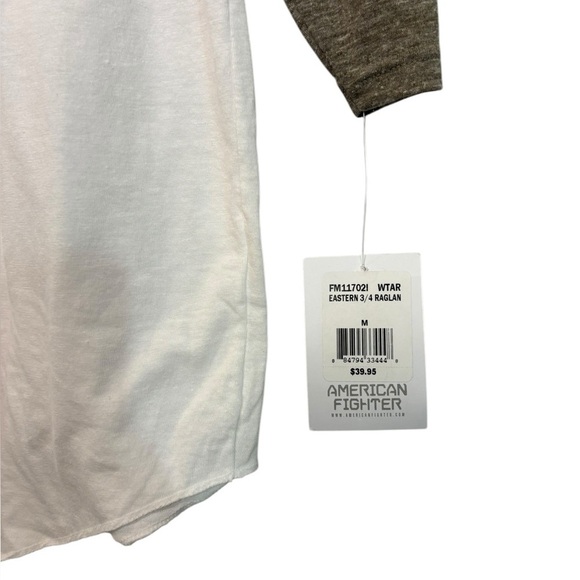 NWT Men’s American Fighter Eastern 3/4 Sleeve Raglan in White Size Medium - Picture 7 of 11